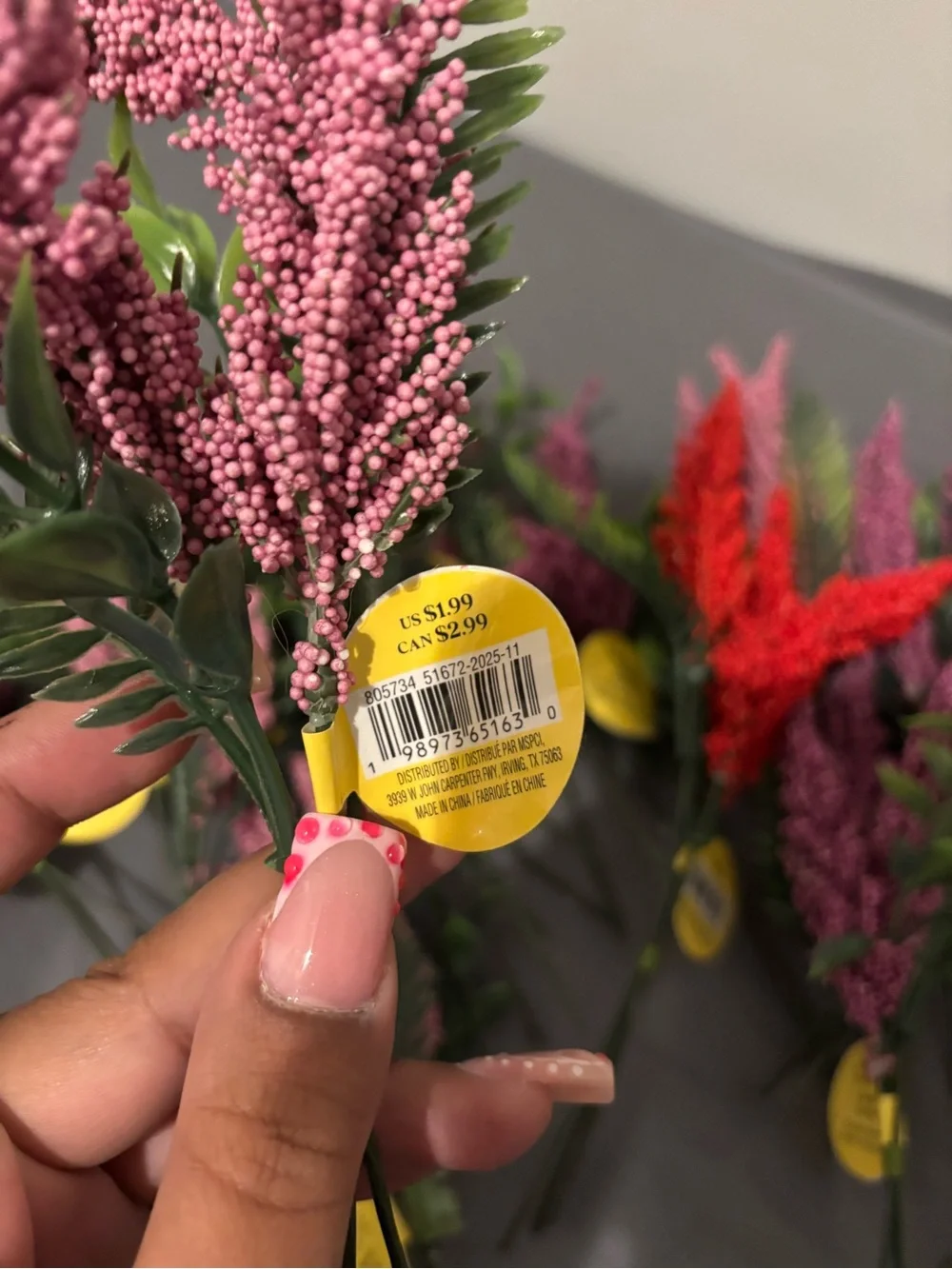 Ashland Decorative Pink, purple and red Artificial Heather Stem Bouquet